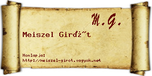 Meiszel Girót névjegykártya